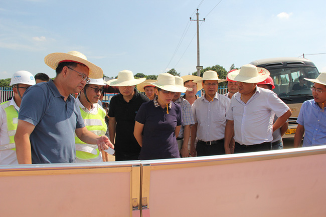 長沙市副市長廖建華調研我公司供管的岳麓污水處理廠尾水排放項目